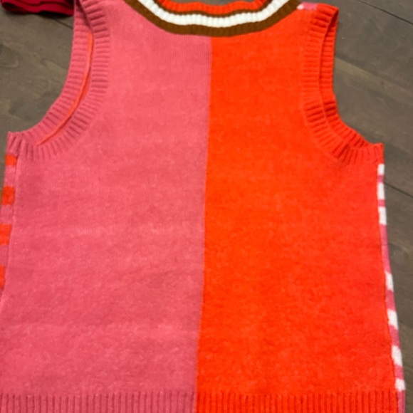 THML Pink and Orange Knit Sweater Vest - Picture 3 of 3